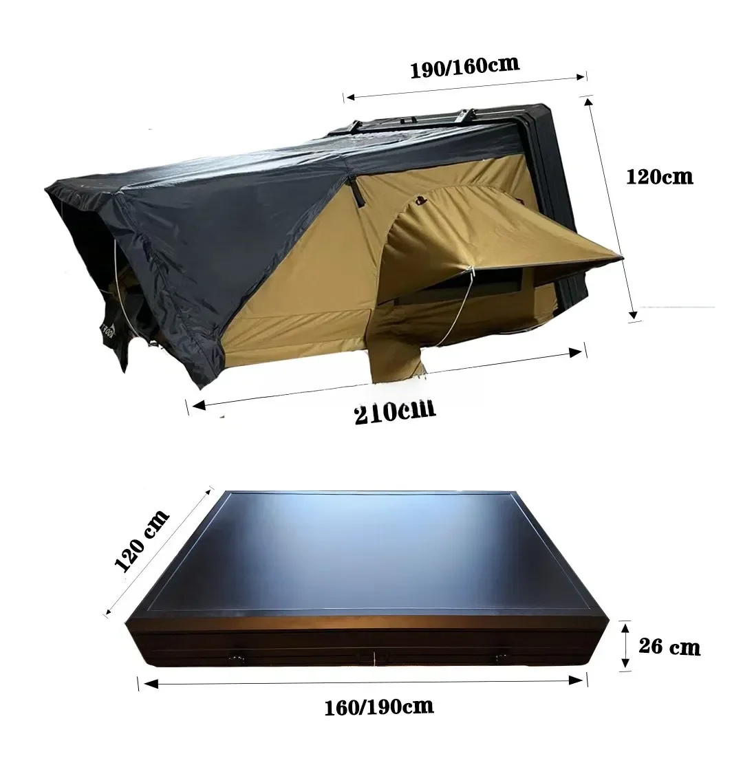 Tente de toit Beaufortain dépliante, coque aluminium, vue 10 sur 10