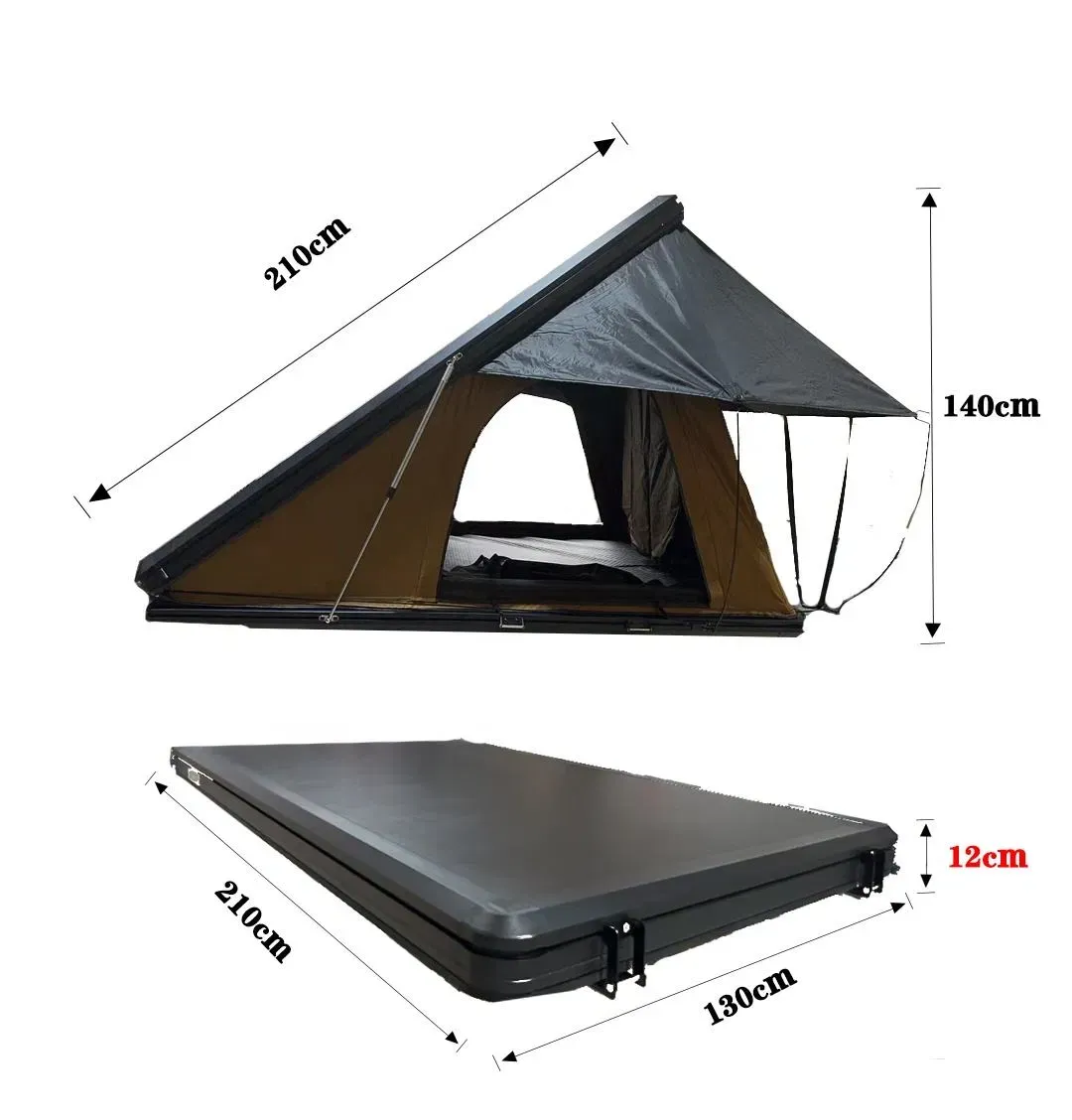 Tente de toit Camargue en portefeuille extra-plate, coque aluminium