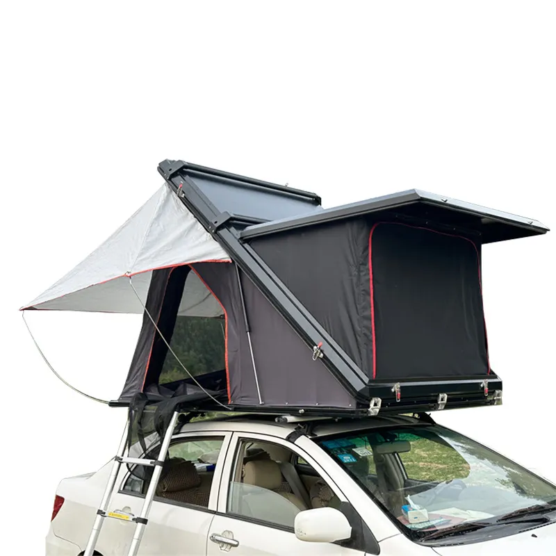 Tente de toit Chablais dépliante en Z, coque aluminium, vue 3 sur 10